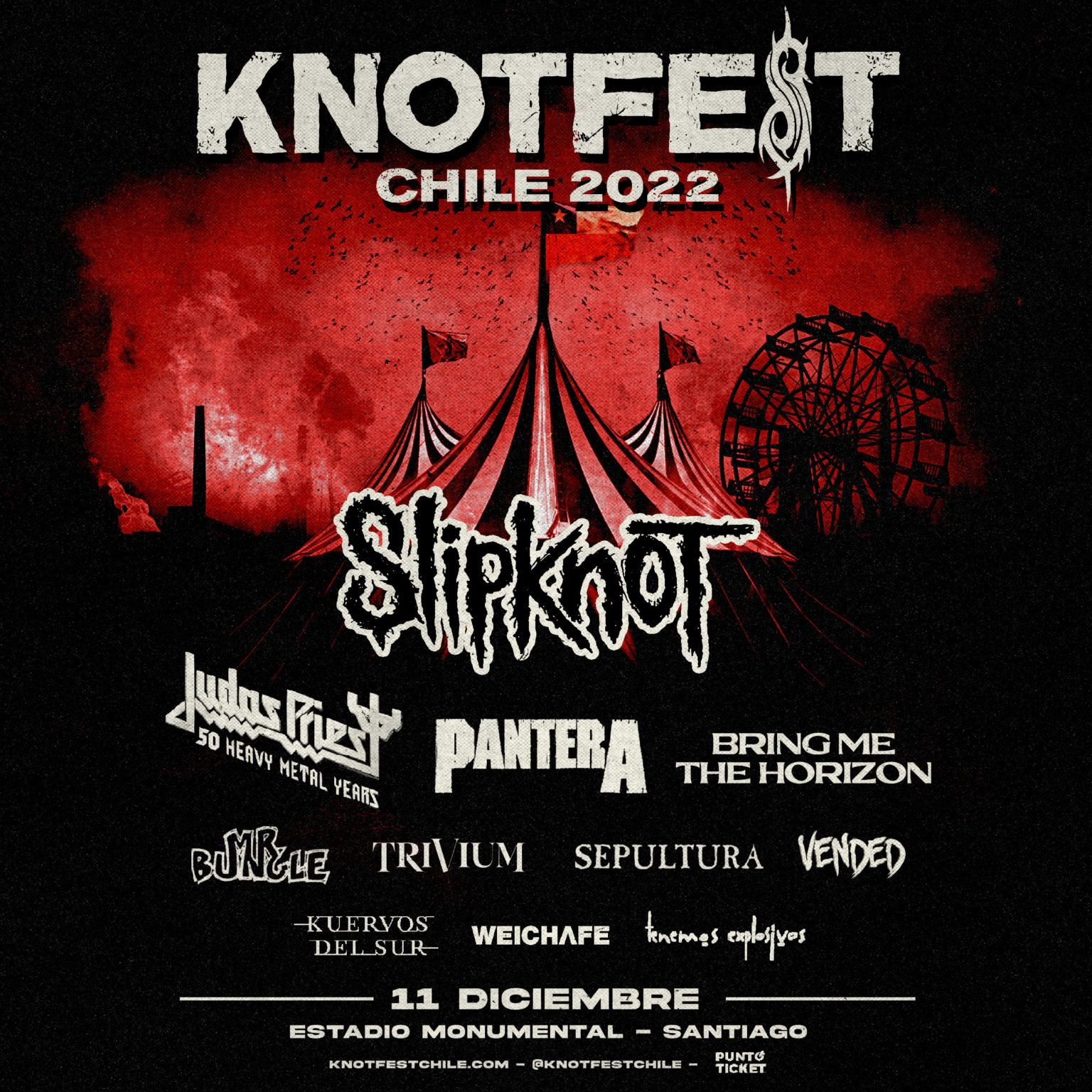 Knotfest Chile Se libera cartel completo sumando a Judas Priest y